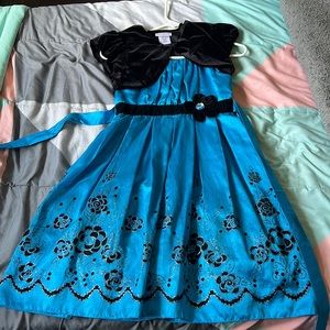 Blue and black kids dress